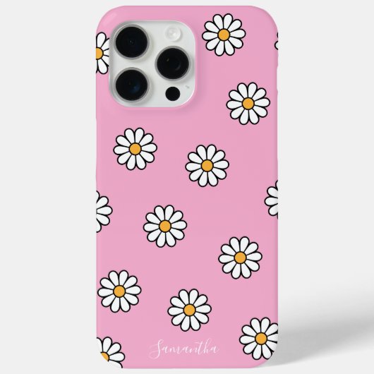 Schattigee girly witte daisy floral Case-Mate iPhone case (Achterkant)