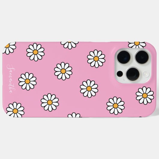 Schattigee girly witte daisy floral Case-Mate iPhone case (Achterkant (horizontaal))