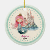 Schattigee girly zeemeermin oceaan strand kerst ke keramisch ornament (Achterkant)