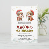 Schattigee Gladiator verjaardagsuitnodiging Kaart (Staand voorkant)