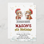 Schattigee Gladiator verjaardagsuitnodiging Kaart (Voorkant / Achterkant)