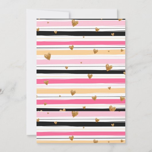 Schattigee Glamour verjaardagsfeestuitnodiging Kaart (Achterkant)