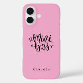 Schattigee Glamoureuze Girly Pink "Mini Boss" Case-Mate iPhone Case (Achterkant)
