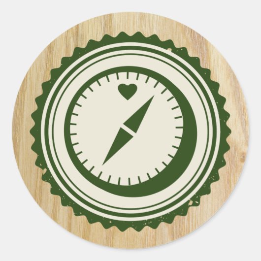 Schattigee Glamping Compass Sticker (Voorkant)
