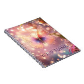 Schattigee glanzende magische vlinder notitieboek (Rechterzijde)