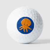 Schattigee glanzende octopus Cartoon Golfballen (Voorkant)
