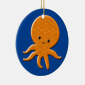 Schattigee glanzende octopus Cartoon Keramisch Ornament (Rechts)