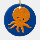 Schattigee glanzende octopus Cartoon Keramisch Ornament (Voorkant)