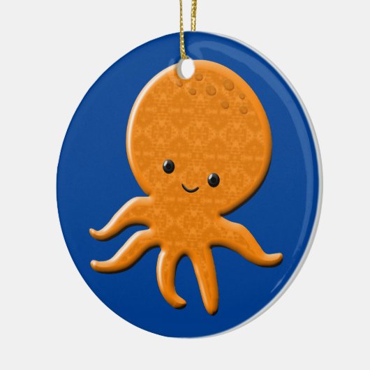 Schattigee glanzende octopus Cartoon Keramisch Ornament (Links)
