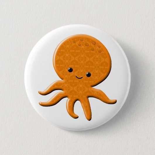 Schattigee glanzende octopus Cartoon Ronde Button 5,7 Cm (Voorkant)