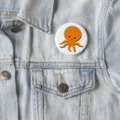 Schattigee glanzende octopus Cartoon Ronde Button 5,7 Cm (In situ)