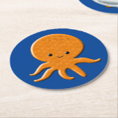 Schattigee glanzende octopus Cartoon Ronde Kartonnen Onderzetter (Gebogen)