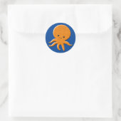 Schattigee glanzende octopus Cartoon Ronde Sticker (Tas)