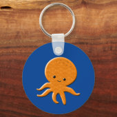 Schattigee glanzende octopus Cartoon Sleutelhanger (Voorkant)