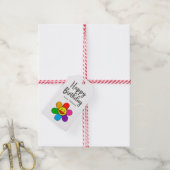 Schattigee glimlach Kinder kleurrijke Happy Birthd Cadeaulabel (Met Touw)