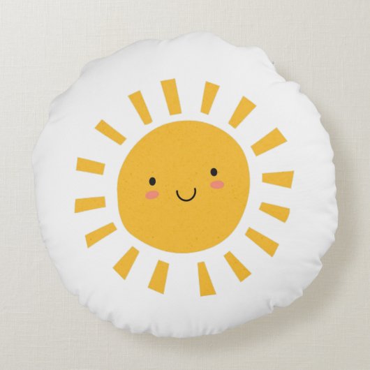 Schattigee glimlach zon rond kussen (Achterkant)
