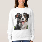 Schattigee glimlachende Border Collie Trui (Voorkant)