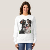 Schattigee glimlachende Border Collie Trui (Voorkant volledig)