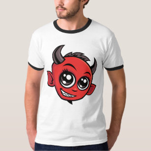 Schattigee glimlachende Cartoon Duivel T-shirt