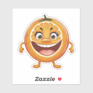 Schattigee glimlachende Cartoon Oranje vruchten Sticker