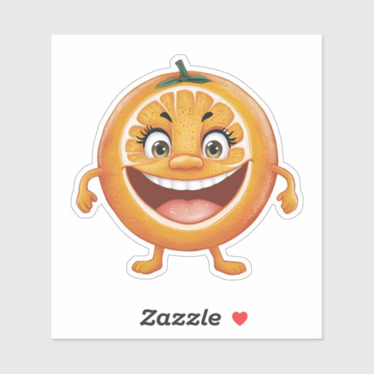 Schattigee glimlachende Cartoon Oranje vruchten Sticker (Vel)