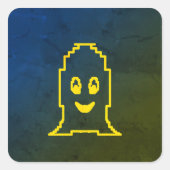Schattigee glimlachende geest vierkante sticker (Voorkant)