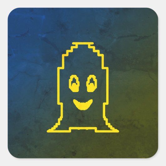 Schattigee glimlachende geest vierkante sticker (Voorkant)