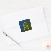 Schattigee glimlachende geest vierkante sticker (Envelop)