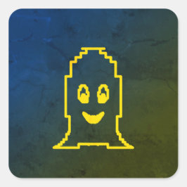 Schattigee glimlachende geest vierkante sticker