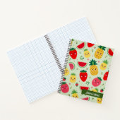 Schattigee glimlachende Kawaii vruchten Patroon ge Notitieboek (Binnen)