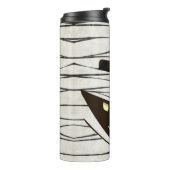 Schattigee glimlachende mummie thermosbeker (Gedraaid links)