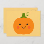 Schattigee glimlachende pompoenillustratie briefkaart (Voorkant / Achterkant)
