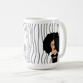 Schattigee glimmende vrouw gestreepte Mok. Kies uw Koffiemok (Voorkant rechts)