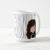 Schattigee glimmende vrouw gestreepte Mok. Kies uw Koffiemok (Voorkant rechts)