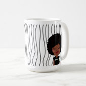 Schattigee glimmende vrouw gestreepte Mok. Kies uw Koffiemok (Voorkant rechts)