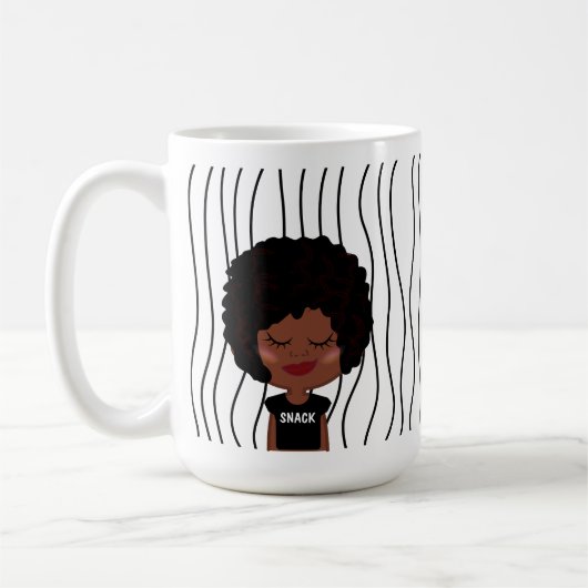 Schattigee glimmende vrouw gestreepte Mok. Kies uw Koffiemok (Links)