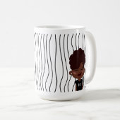 Schattigee glimmende vrouw gestreepte Mok. Kies uw Koffiemok (Voorkant rechts)
