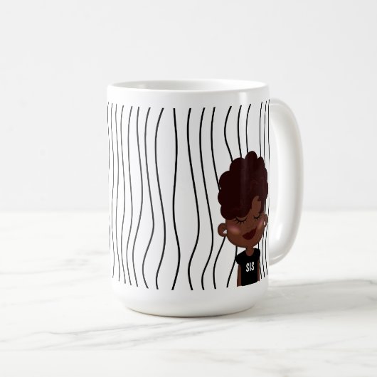 Schattigee glimmende vrouw gestreepte Mok. Kies uw Koffiemok (Voorkant rechts)