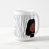 Schattigee glimmende vrouw gestreepte Mok. Kies uw Koffiemok (Voorkant rechts)