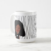 Schattigee glimmende vrouw gestreepte Mok. Kies uw Koffiemok (Voorkant links)