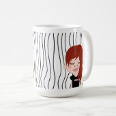 Schattigee glimmende vrouw gestreepte Mok. Kies uw Koffiemok (Voorkant rechts)