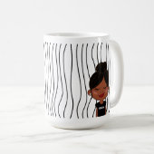 Schattigee glimmende vrouw gestreepte Mok. Kies uw Koffiemok (Voorkant rechts)