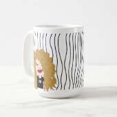 Schattigee glimmende vrouw gestreepte Mok. Kies uw Koffiemok (Voorkant links)