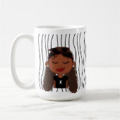 Schattigee glimmende vrouw gestreepte Mok. Kies uw Koffiemok (Links)