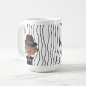 Schattigee glimmende vrouw gestreepte Mok. Kies uw Koffiemok (Voorkant links)