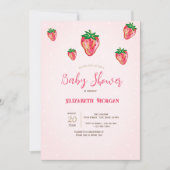 Schattigee Glitter Aardbeien Stippen Baby shower Kaart (Voorkant)