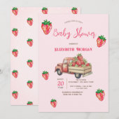 Schattigee Glitter Aardbeien Truck Stippen Baby sh Kaart (Voorkant / Achterkant)