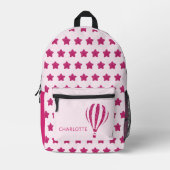 Schattigee Glitter Hot Pink Terug naar school Bedrukte Rugzak (Voorkant)