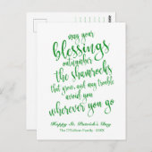 Schattigee Glitter Irish Blessing St. Patrick's Da Briefkaart (Voorkant / Achterkant)