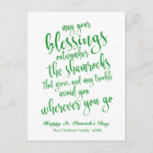 Schattigee Glitter Irish Blessing St. Patrick's Da Briefkaart (Voorkant)